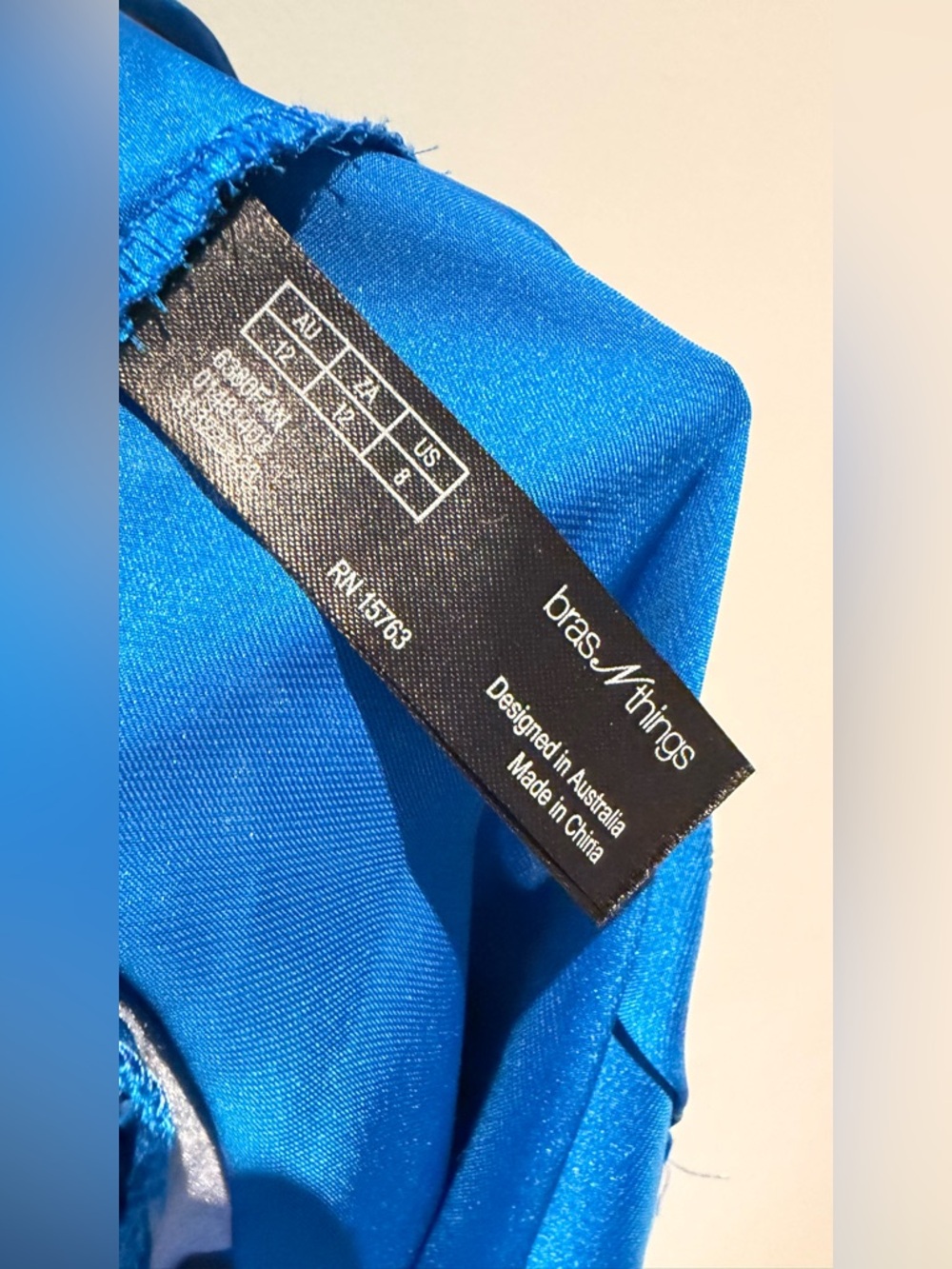 Bras N Things Royal Blue Lace Trim Satin Chemise - Picture 6 of 11